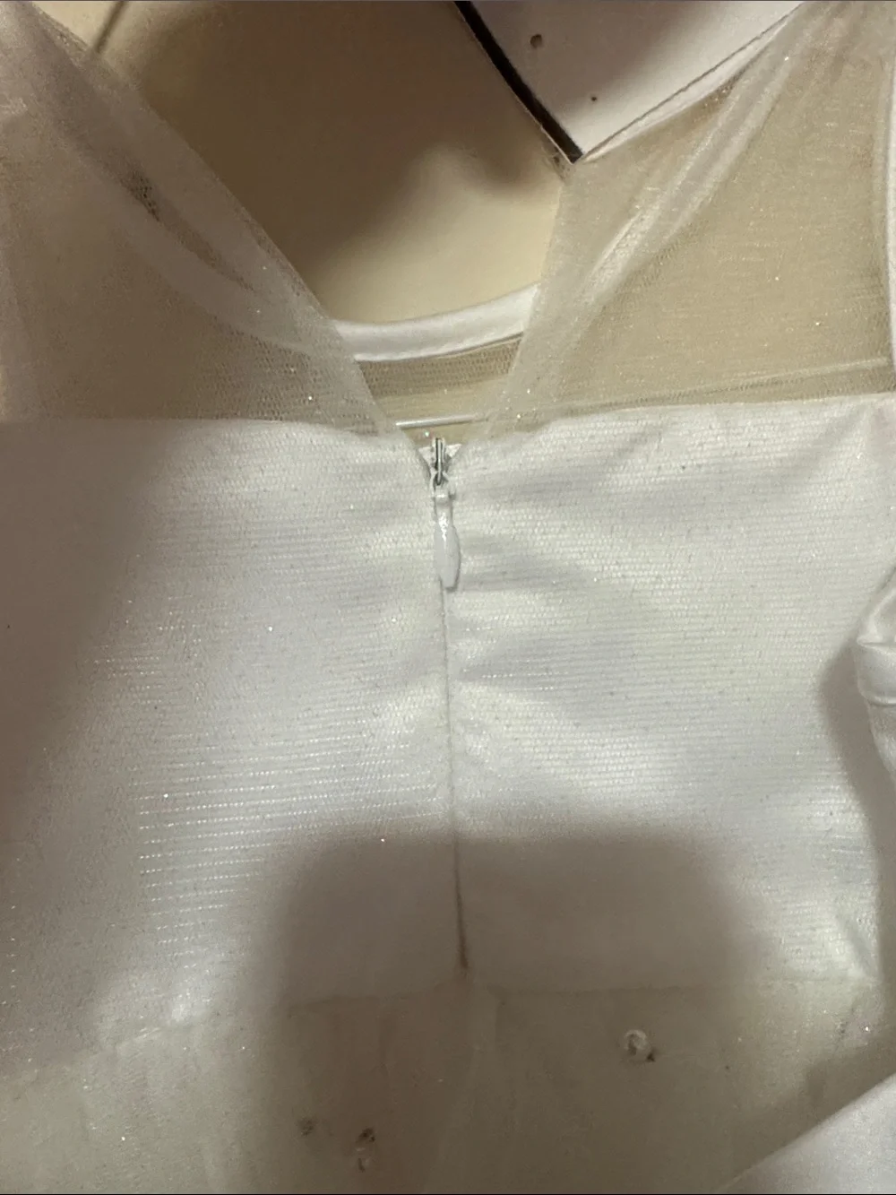 American Princess White Pearl Tulle Party Dress